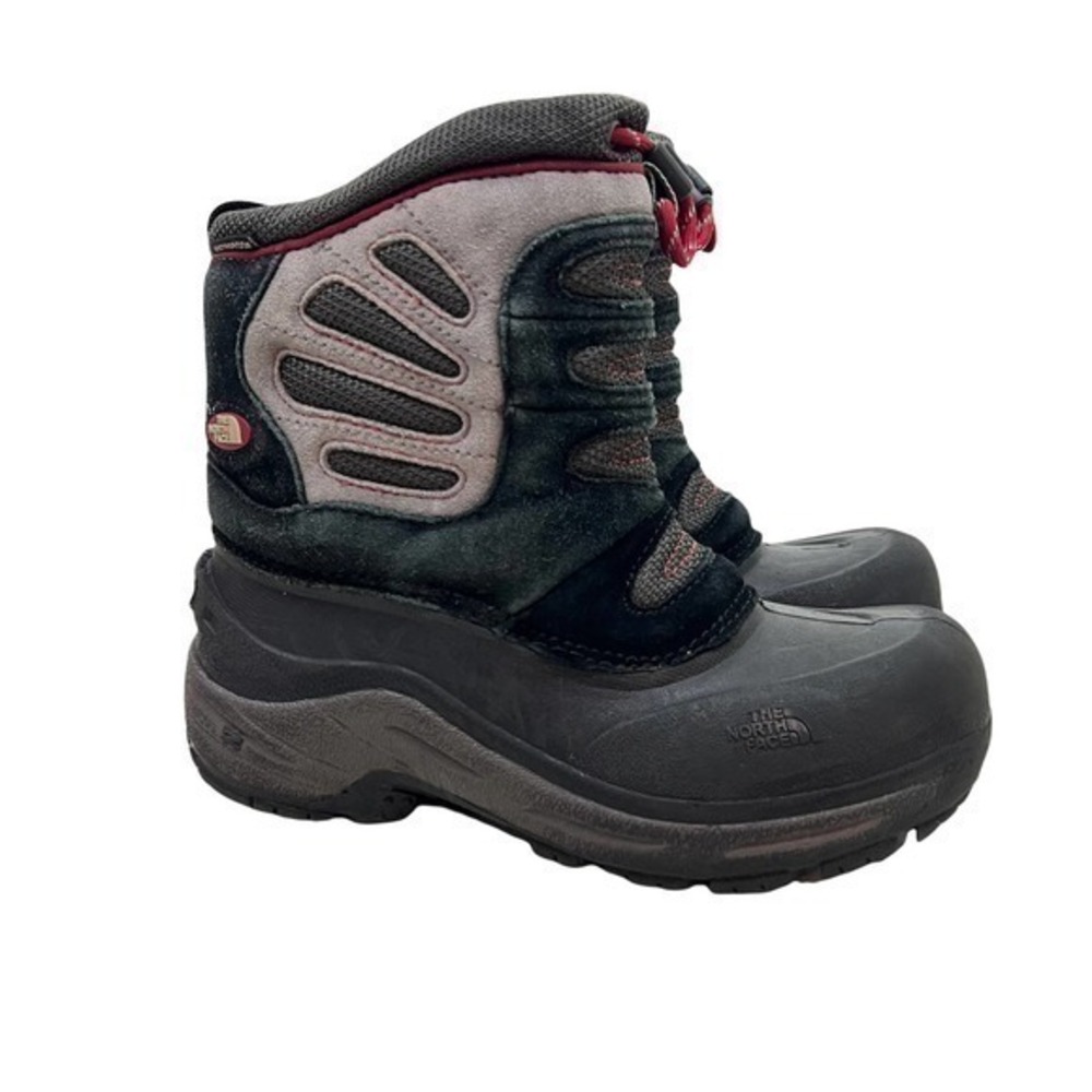 The North Face AYX3 3H5 Snow Plough Pull-On Black and Indian Clay Red Youth 3